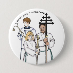 Macaron Rond 7,6 Cm Prix du Serveur de l'Église Maronite