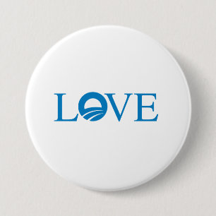 Macaron Rond 7,6 Cm Pro-Obama - AMOUR --