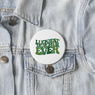 Macaron Rond 7,6 Cm Professeur Luckiest   Saint Patrick's Day