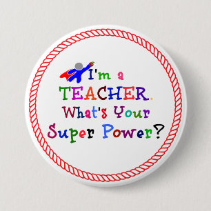 Macaron Rond 7,6 Cm Professeur Superhero