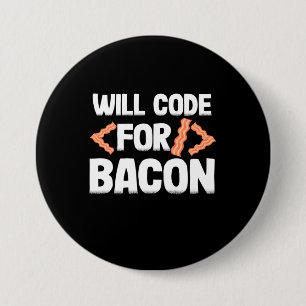 Macaron Rond 7,6 Cm Programmeur codera pour du bacon