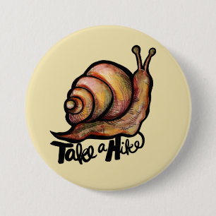 Macaron Rond 7,6 Cm Promenez-vous Snail Cute Randonnées Snails Amateur