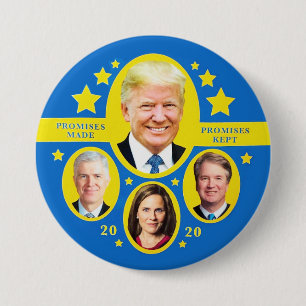 Macaron Rond 7,6 Cm Promesses tenues : Trump et les supposés