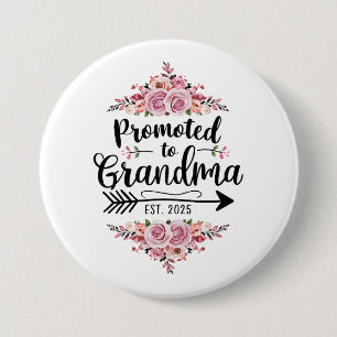 Macaron Rond 7,6 Cm Promue Grand-mère Annonce de grossesse 2025
