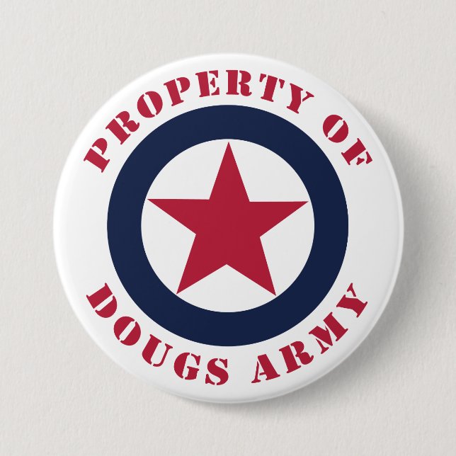 Macaron Rond 7,6 Cm Propriété de l'armée de Doug (Devant)
