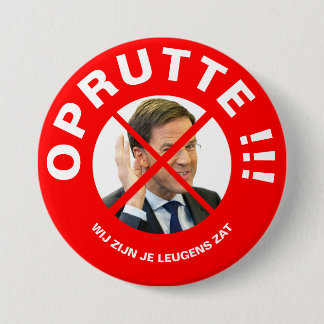 Macaron Rond 7,6 Cm Protestton button Mark Rutte