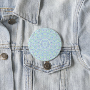 Macaron Rond 7,6 Cm Psychédélique Coloré Pastel Ornate Hippie Mandala