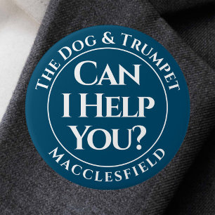 Macaron Rond 7,6 Cm Puis-Je Vous Aider ? Bouton d'insigne