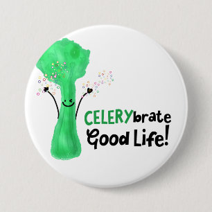 Macaron Rond 7,6 Cm Pun Celery positif - Celerybrate Bonne vie