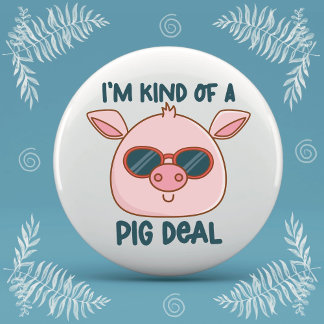 Macaron Rond 7,6 Cm Pun de cochon drôle