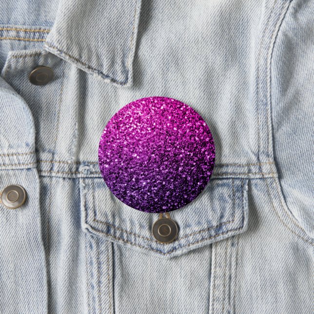 Macaron Rond 7,6 Cm Purple Pink Ombre faux parties scintillant scintil (En situation)