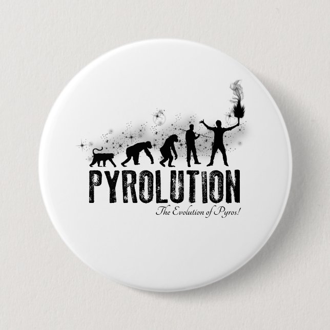 Macaron Rond 7,6 Cm Pyrolution - l'évolution de Pyros (Devant)