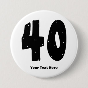 Macaron Rond 7,6 Cm quarantième Anniversaire (personnalisable)
