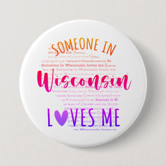 Macaron Rond 7,6 Cm Quelqu'Un Au Wisconsin M'Aime Bouton