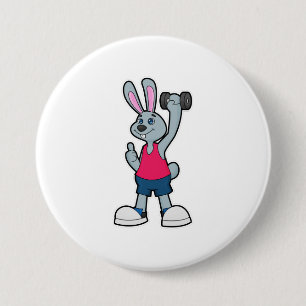 Macaron Rond 7,6 Cm Rabbit à Fitness avec Dumbbell