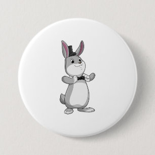 Macaron Rond 7,6 Cm Rabbit avec chapeau et cravate de la ceinture