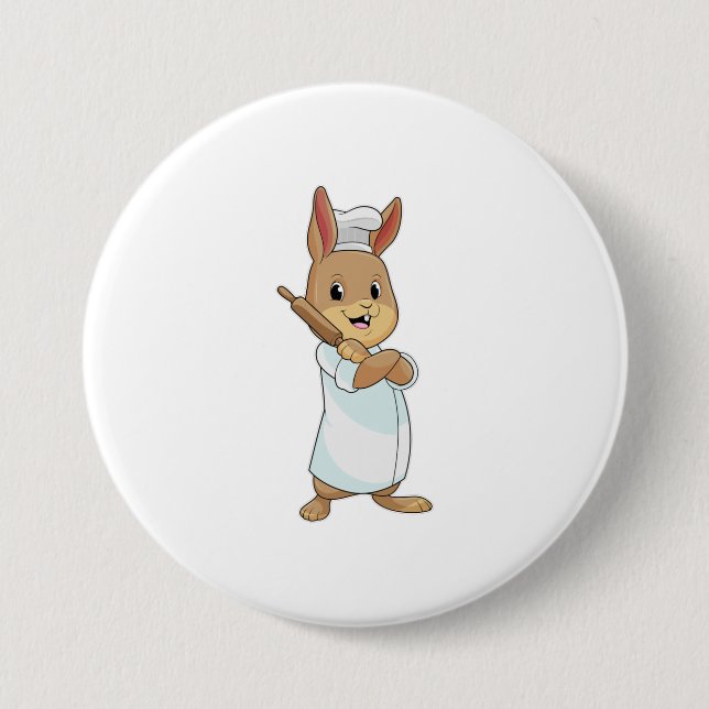 Macaron Rond 7,6 Cm Rabbit comme boulon avec broche (Devant)