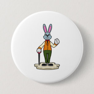 Macaron Rond 7,6 Cm Rabbit en Gentleman avec canne