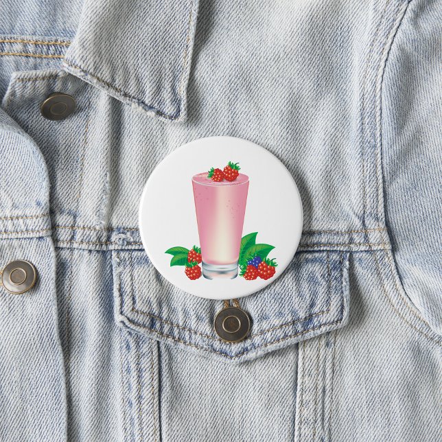 Macaron Rond 7,6 Cm Rafraîchir Berry Smoothie Boisson Rose (Créateur téléchargé)
