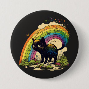 Macaron Rond 7,6 Cm Rainbow cat pin lgbtq mignon