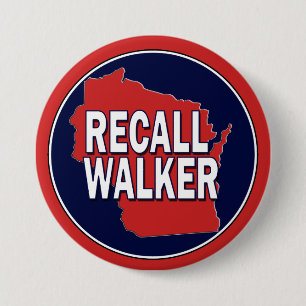 Macaron Rond 7,6 Cm Rappel du gouverneur Scott Walker