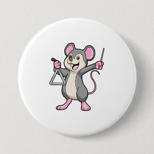 Macaron Rond 7,6 Cm Rat à Musique avec Triangel