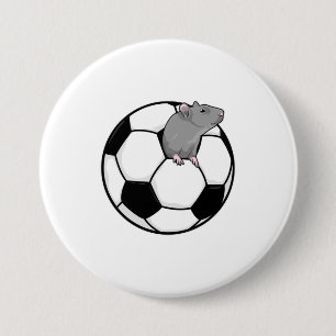 Macaron Rond 7,6 Cm Rat avec balle de football
