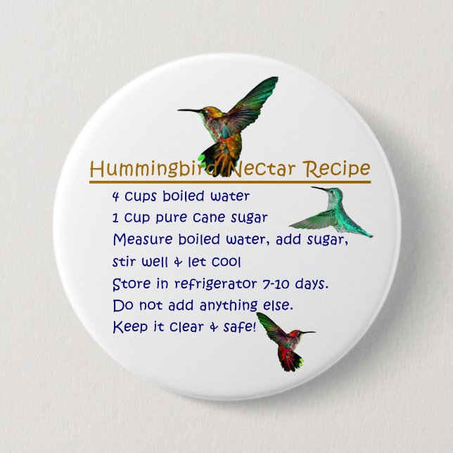 Macaron Rond 7,6 Cm Recette de nectar de colibri (Devant)