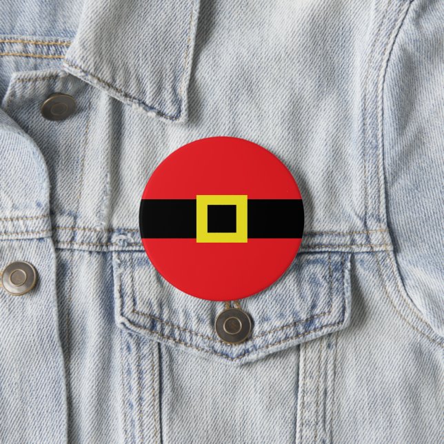 Macaron Rond 7,6 Cm Red Père Noël Belly Belt Buckle Noël Fun (En situation)