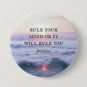 Macaron Rond 7,6 Cm "Réglez Votre Esprit Ou Il Vous Réglera" - Bouddha
