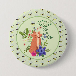 Macaron Rond 7,6 Cm Renard dans la forêt de Button