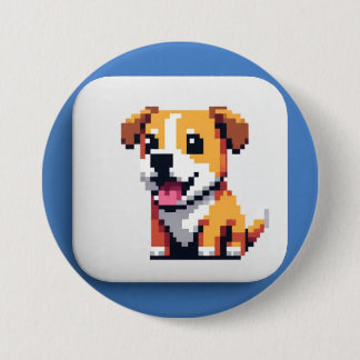 Macaron Rond 7,6 Cm Renbow banana pup pop Dog on buttons patches 