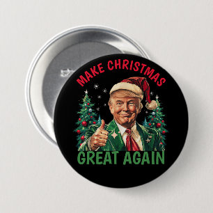 Macaron Rond 7,6 Cm Rendre Noël super, Trump Noël