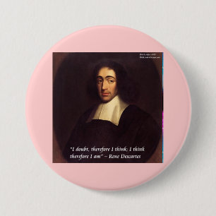 Macaron Rond 7,6 Cm Rene Descartes Je Pense Donc Je Suis Citation