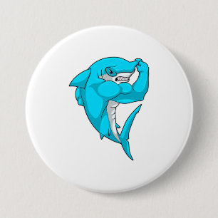 Macaron Rond 7,6 Cm requin-marteau en tant que culturiste au Bodybuild