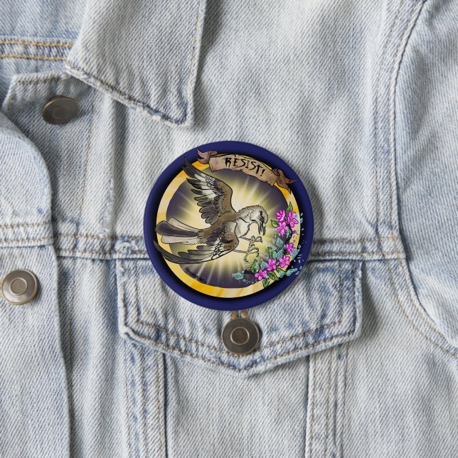 Macaron Rond 7,6 Cm Resist State Bird Arkansas Mockingbird (En situation)