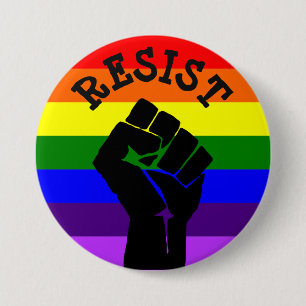 Macaron Rond 7,6 Cm #Résister Aux Manifestants, Poser Le Bouton Politi