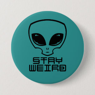 Macaron Rond 7,6 Cm Restez à la tête d'Alien bizarre