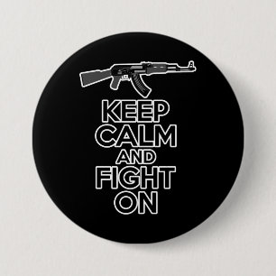 Macaron Rond 7,6 Cm Restez calme et combattez