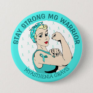 Macaron Rond 7,6 Cm Restez fort Myasthenia Gravis Warrior Button