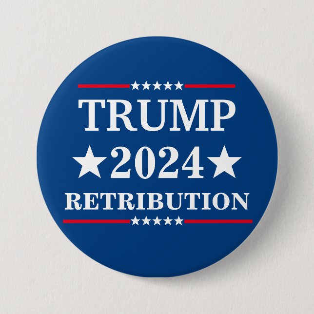 Macaron Rond 7,6 Cm Rétribution de Trump (Devant)