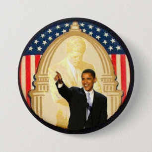 Macaron Rond 7,6 Cm Rétro bouton de style d'OBama/JFK