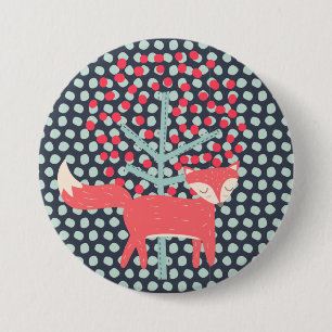 Macaron Rond 7,6 Cm Retro Fox