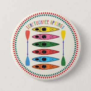 Macaron Rond 7,6 Cm Retro Ichetucknee Springs Kayak