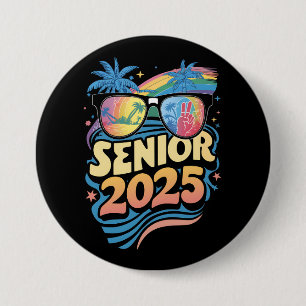 Macaron Rond 7,6 Cm Retro Senior 2025 Classe De Diplôme De 2025