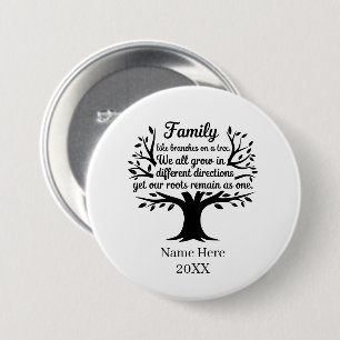 Macaron Rond 7,6 Cm Réunion de famille mignonne ajouter nom année