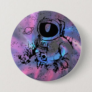 Macaron Rond 7,6 Cm Rêves cosmiques - Bouton astronaute Galaxie
