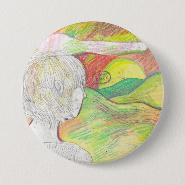 Macaron Rond 7,6 Cm Reviennent le Pin de | (Devant)