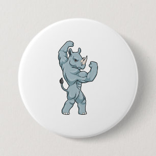 Macaron Rond 7,6 Cm Rhino comme Bodybuilder extrême