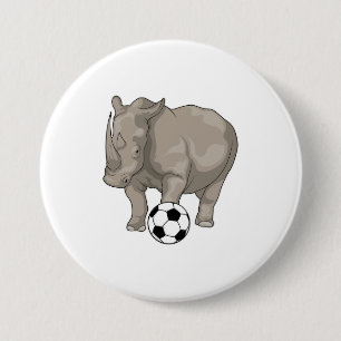 Macaron Rond 7,6 Cm Rhinocéros Soccer